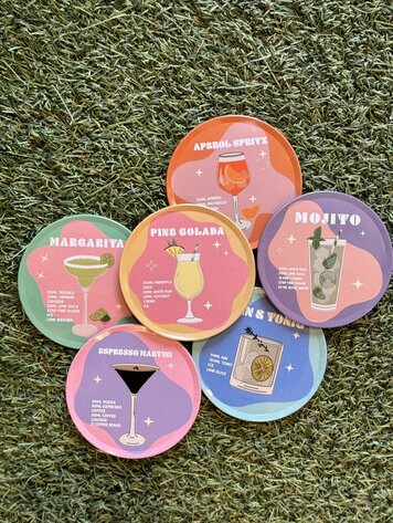 Celiya Home Cocktail Coaster Set of 6