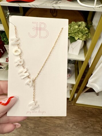 Jeny Baker Designs Pearl Letter Norman Necklace