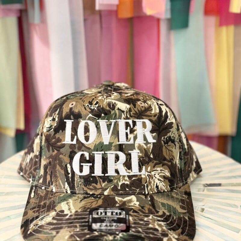 Friday + Saturday Lover Girl Camo Trucker Hat