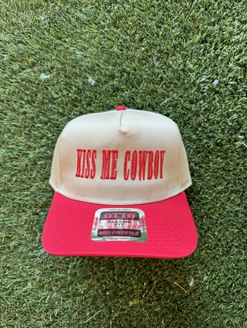 Ruby Moon Kiss Me Cowboy Trucker Hat