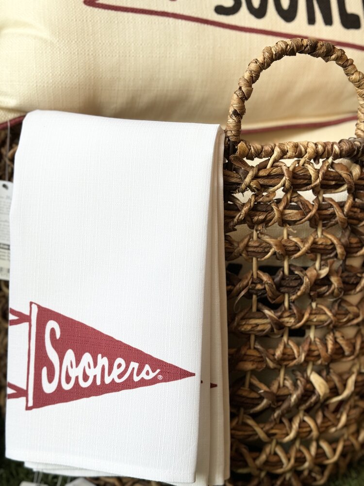 Little Birdie Oklahoma Sooners Pennant Tea Towel