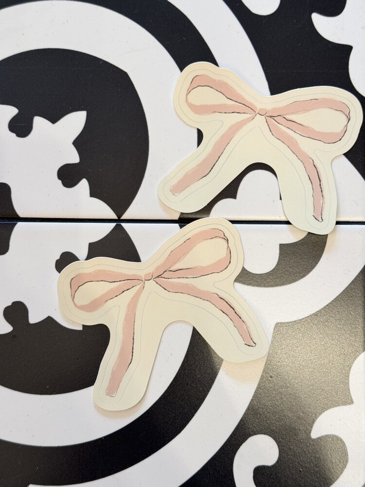 Summer Lane Pink Ribbon Bow Sticker