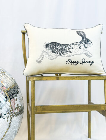 Little Birdie Black and White Bunny Pillow