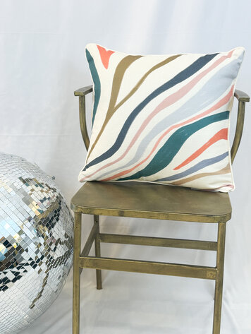 Little Birdie Oversized Abstract Stripe Pillow
