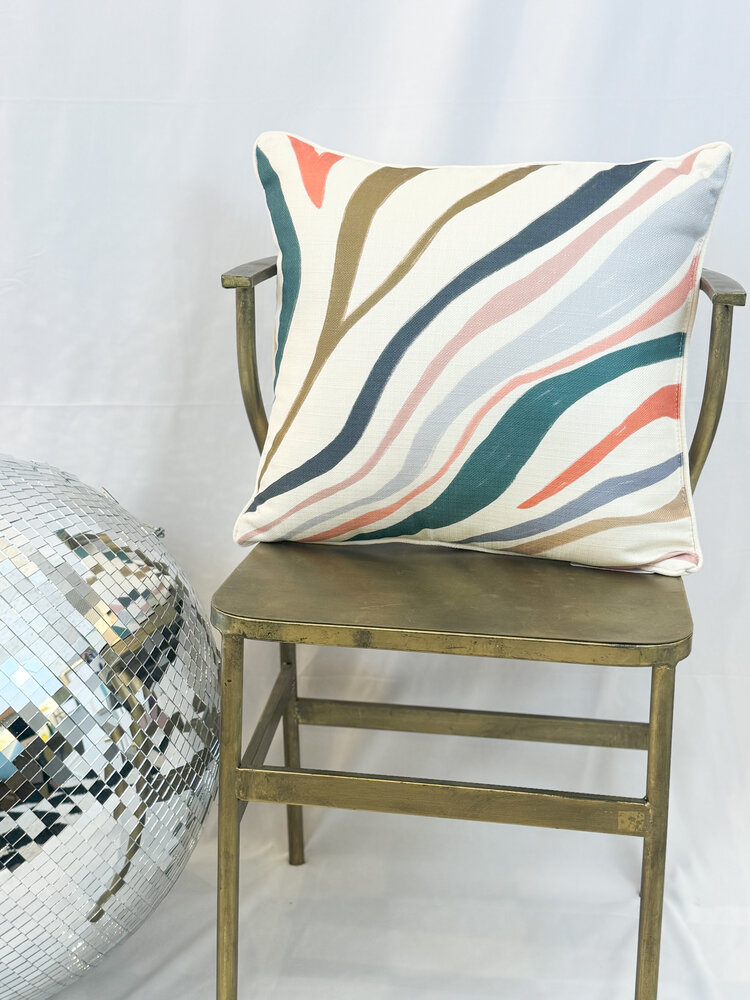 Little Birdie Oversized Abstract Stripe Pillow