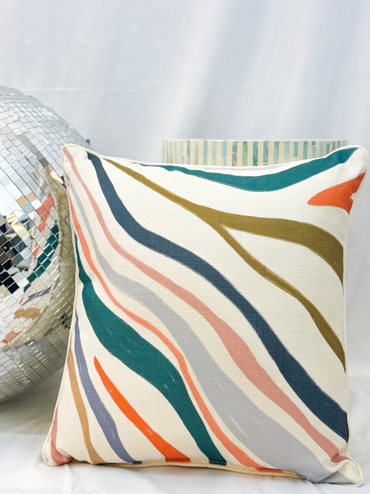 Little Birdie Oversized Abstract Stripe Pillow