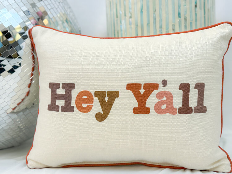 Little Birdie Hey Y'all Pillow