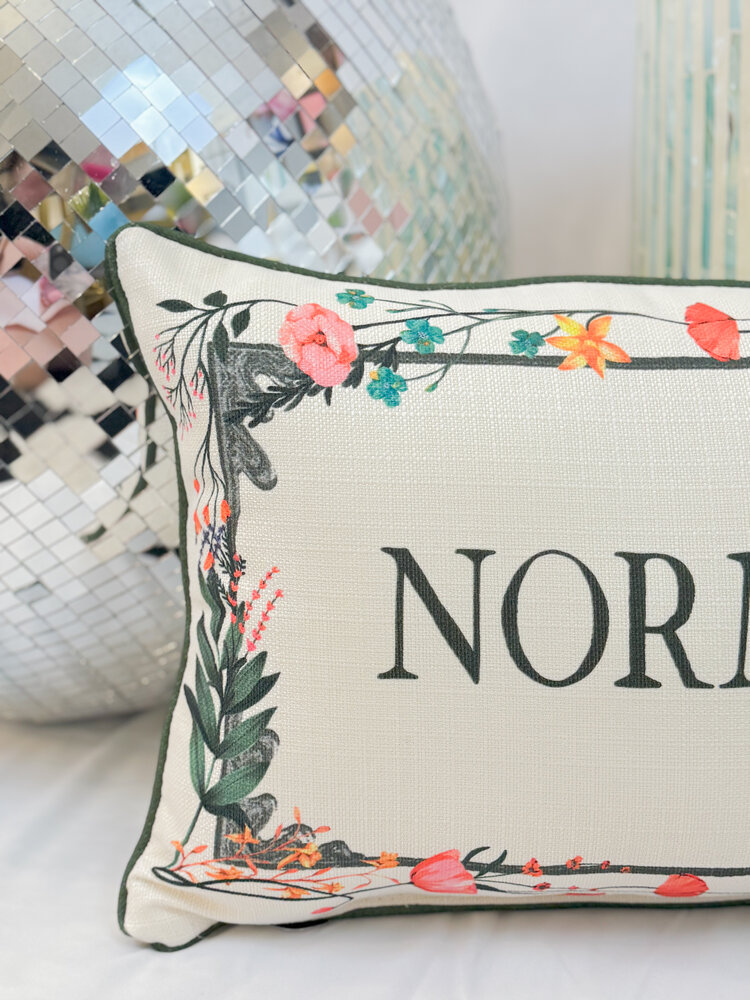Little Birdie Floral  Border Norman Pillow