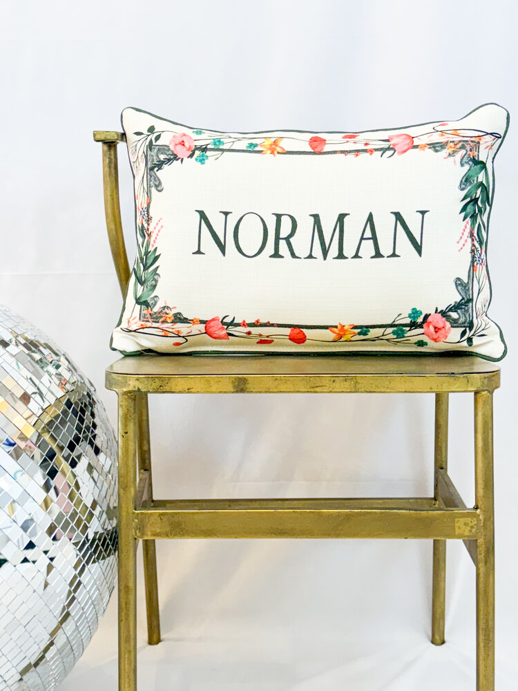 Little Birdie Floral  Border Norman Pillow