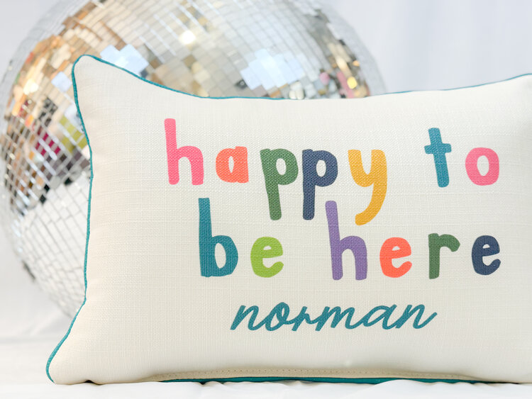 Little Birdie Happy To Be Here Norman Pillow