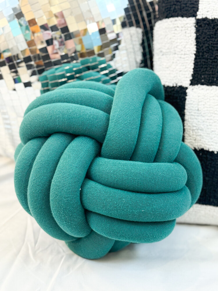 Pink Lemonade Pillow Knot - Jungle Green