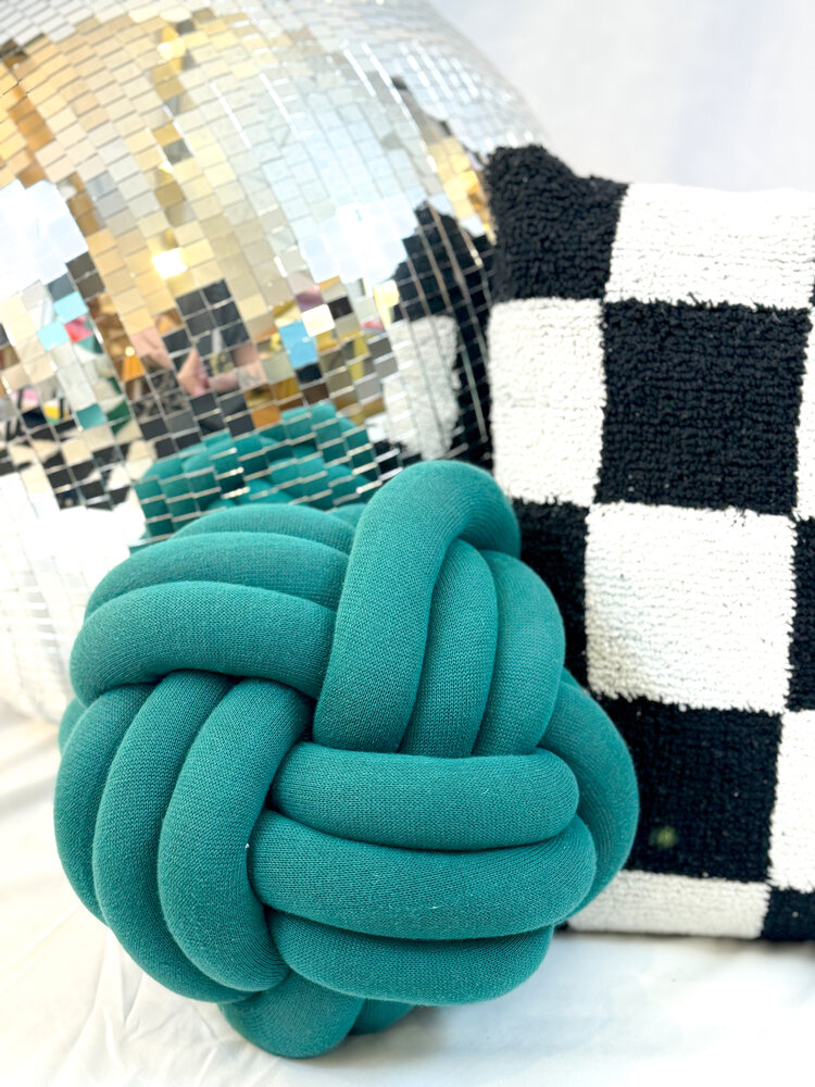 Pink Lemonade Pillow Knot - Jungle Green