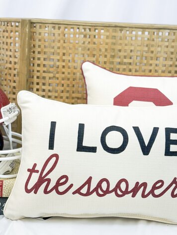 Little Birdie I Love The Sooners Pillow