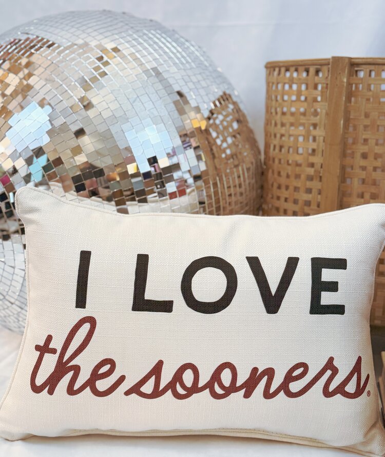 Little Birdie I Love The Sooners Pillow