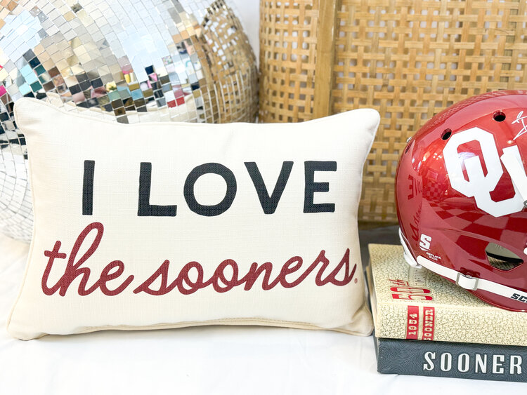 Little Birdie I Love The Sooners Pillow