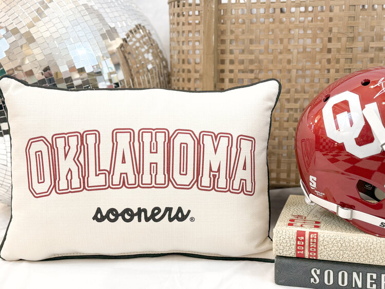 Little Birdie Oklahoma Varsity Collegiate  Pillow