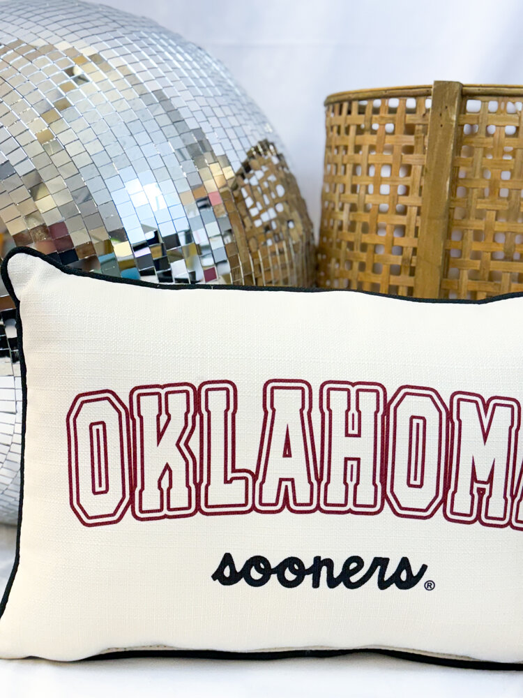 Little Birdie Oklahoma Varsity Collegiate  Pillow