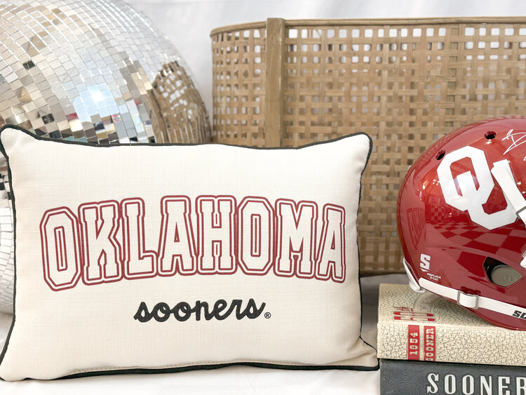 Little Birdie Oklahoma Varsity Collegiate  Pillow