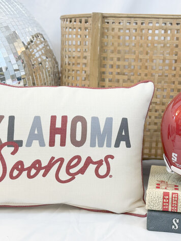 Little Birdie Oklahoma Collegiate Tone Pillow