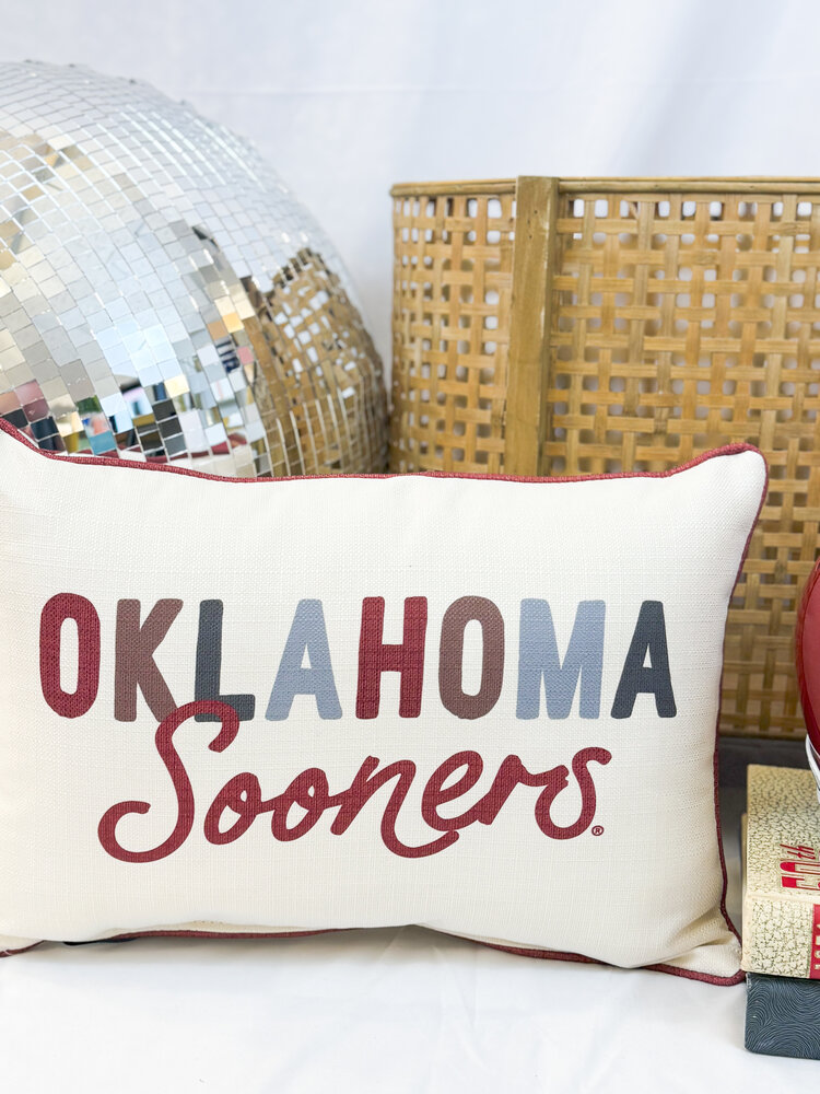 Little Birdie Oklahoma Collegiate Tone Pillow
