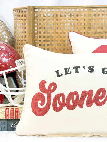 Little Birdie Let's Go Sooners Pillow