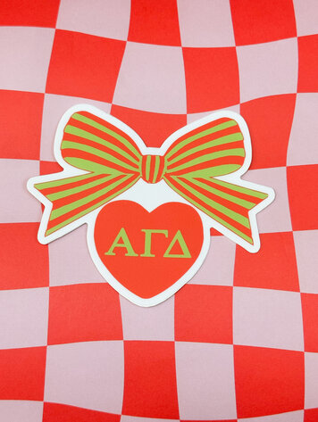 Over The Moon Greek Alpha Gamma Delta Bow Decal