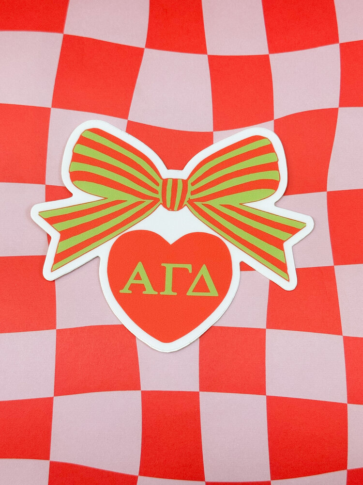 Over The Moon Greek Alpha Gamma Delta Bow Decal