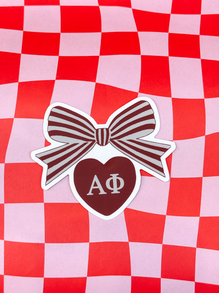 Over The Moon Greek Alpha Phi Bow Decal