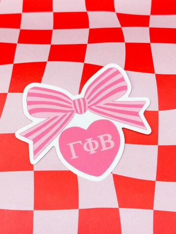 Over The Moon Greek Gamma Phi Beta Bow Decal