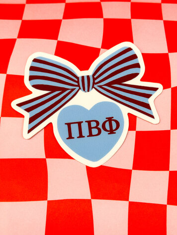 Over The Moon Greek Pi Beta Phi Bow Decal