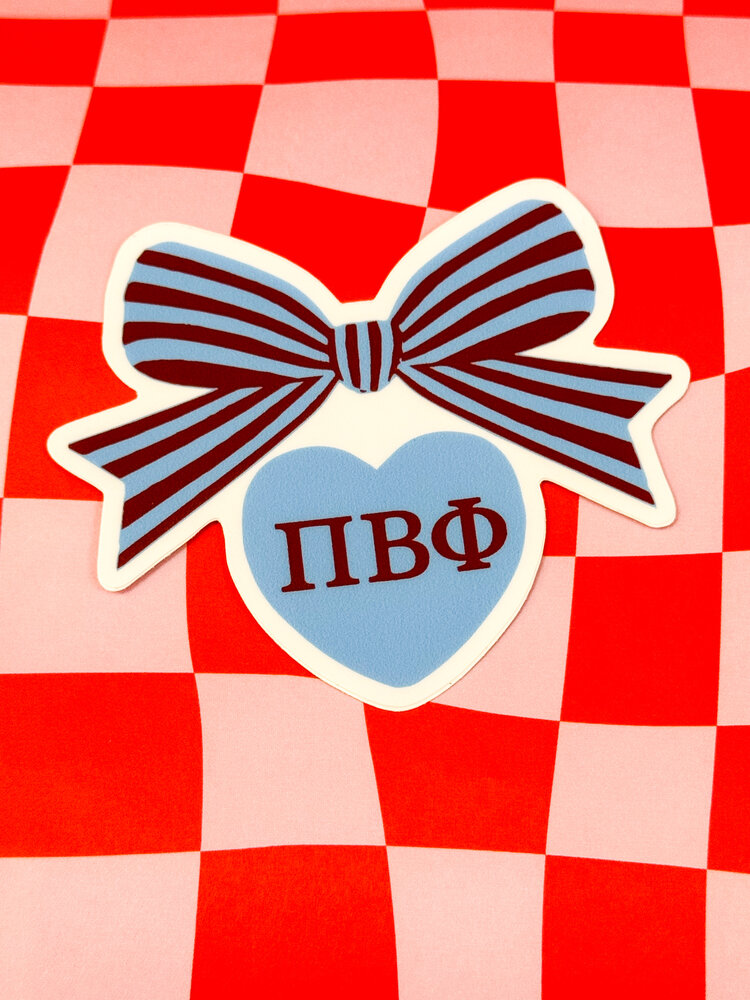 Over The Moon Greek Pi Beta Phi Bow Decal