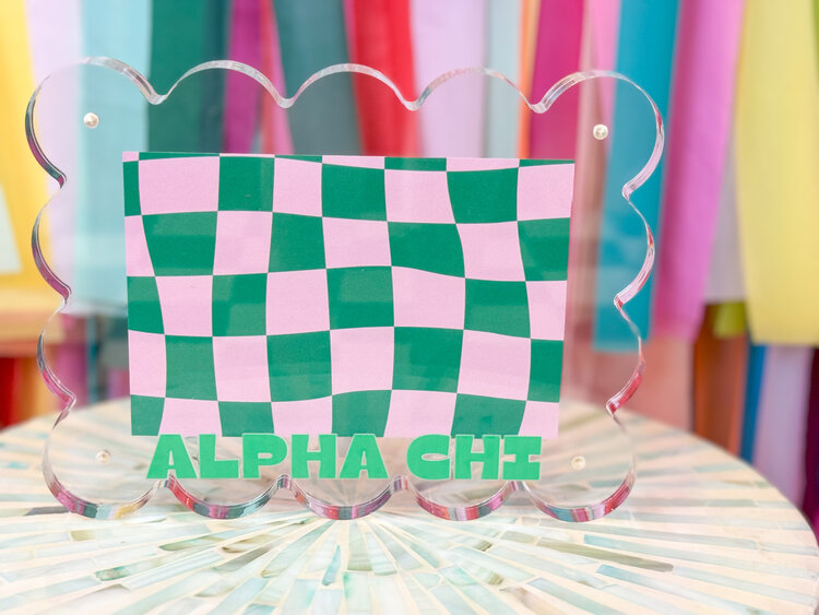 Tart By Taylor Alpha Chi Omega Acrylic Frame