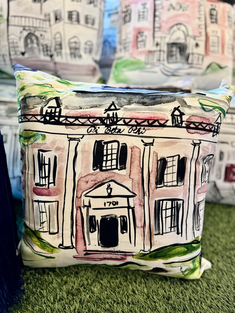 Over The Moon Greek Pi Beta Phi House Pillow
