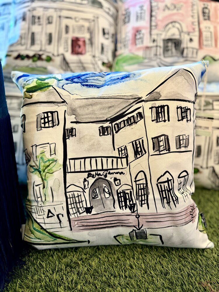 Over The Moon Greek Delta Gamma House Pillow