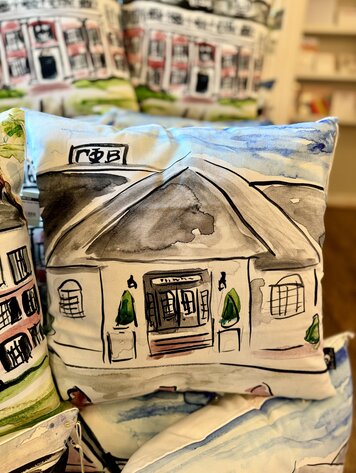 Over The Moon Greek Gamma Phi Beta House Pillow