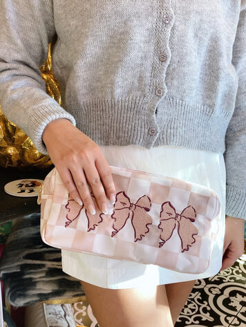 KenzKustomz 3 Bows Dusty Rose Large Bag