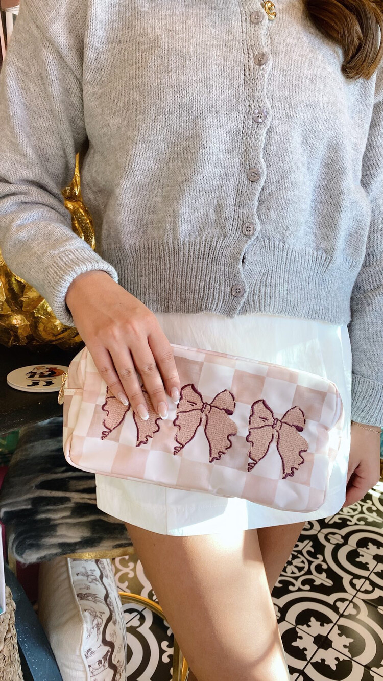 KenzKustomz 3 Bows Dusty Rose Large Bag