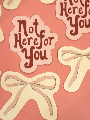 Summer Lane Pink Ribbon Bow Sticker