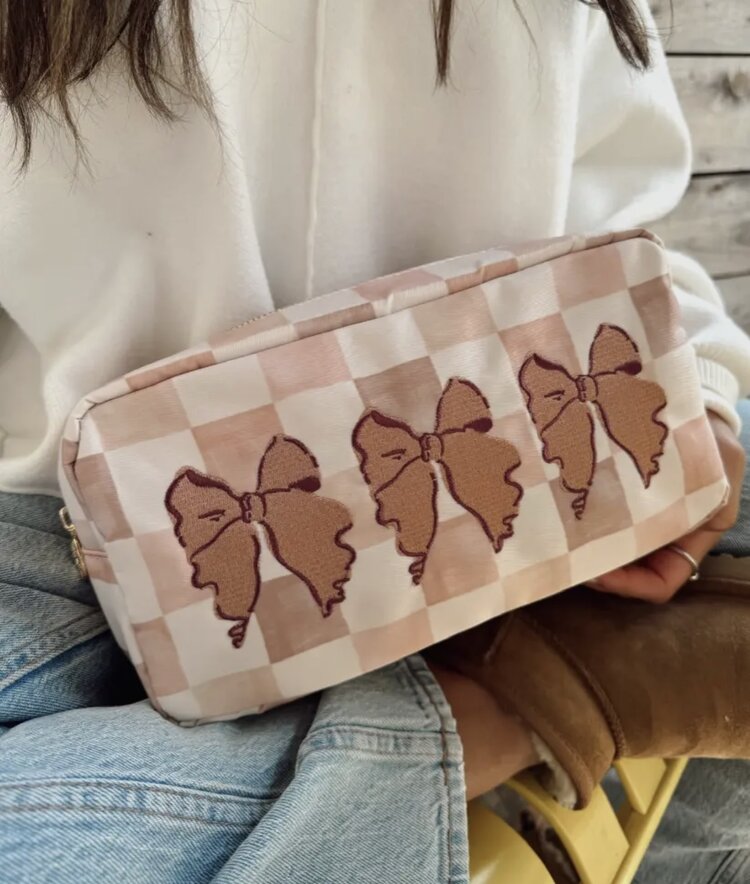 KenzKustomz 3 Bows Dusty Rose Large Bag