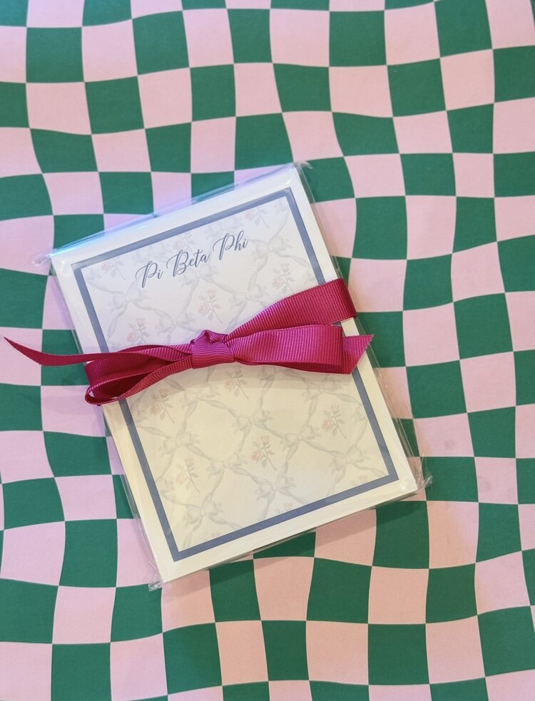 Over The Moon Greek Pi Beta Phi Floral Notepad (100 pages)