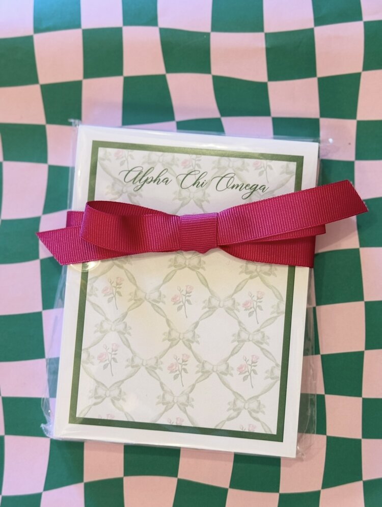 Over The Moon Greek Alpha Chi Omega Floral Notepad (100 pages)