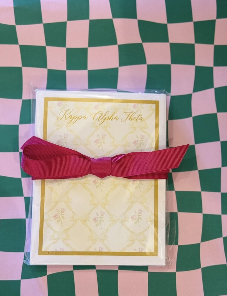 Over The Moon Greek Kappa Alpha Theta Floral Notepad (100 pages)