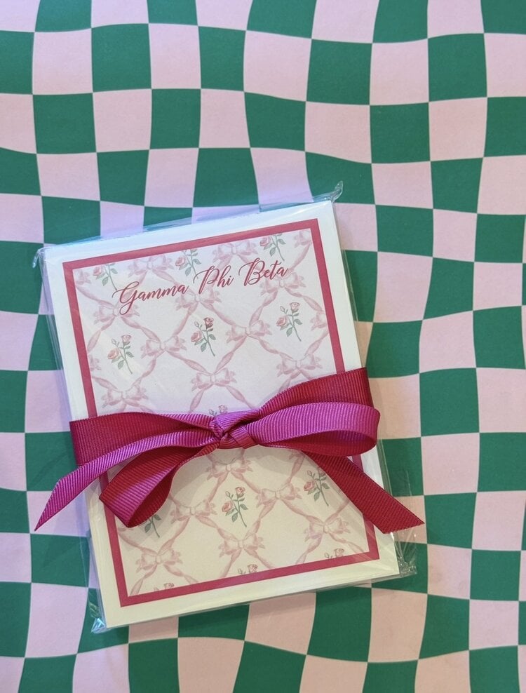 Over The Moon Greek Gamma Phi Beta Floral Notepad (100 pages)