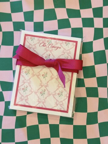 Over The Moon Greek Chi Omega Floral Notepad (100 pages)