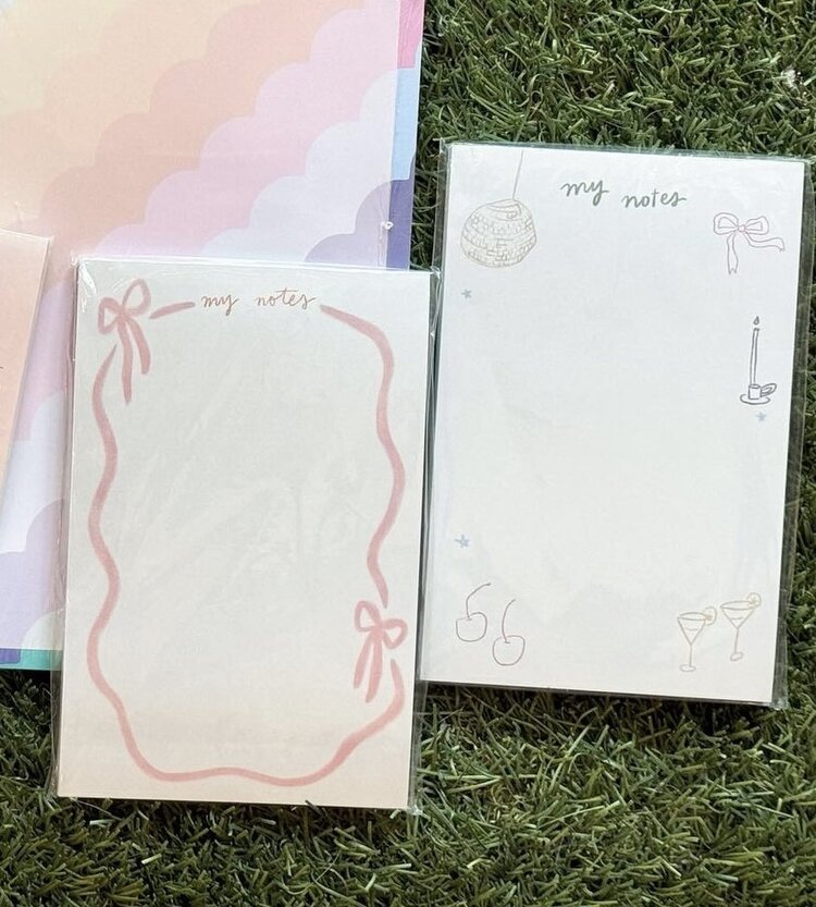 Summer Lane Pink Bow Ribbon Notepad