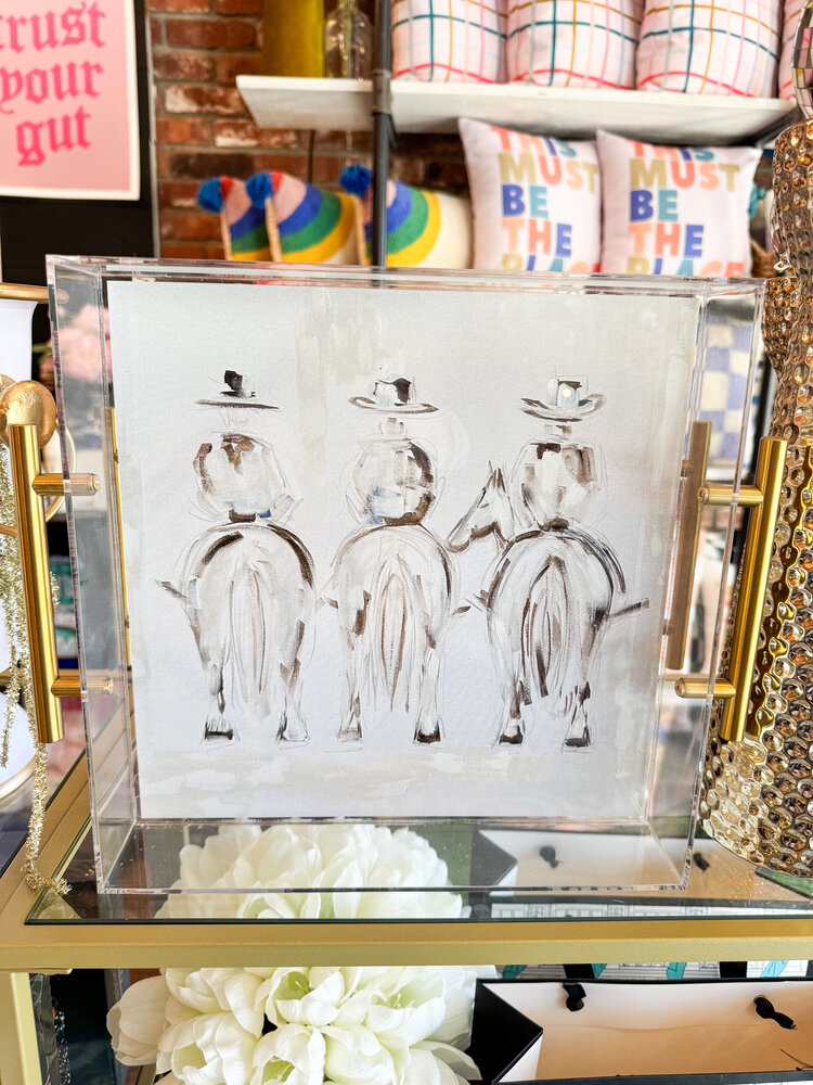 Tart By Taylor Three Amigos Acrylic Tray with Gold Handles