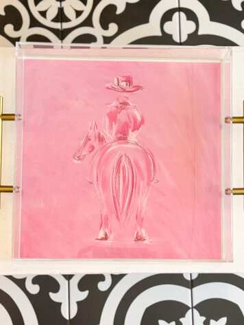 Tart By Taylor Mustang Sally Acrylic Tray with Gold Handles