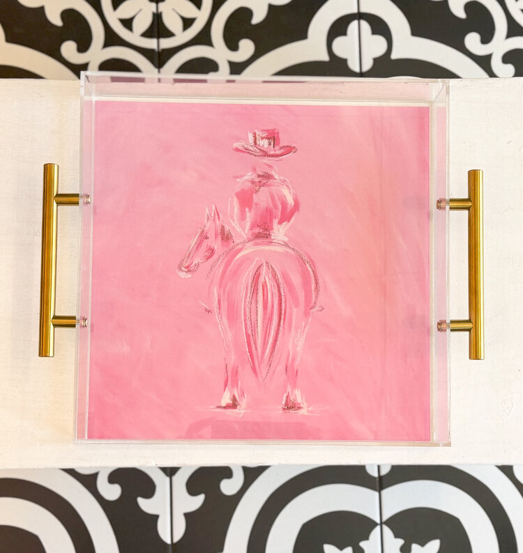 Tart By Taylor Mustang Sally Acrylic Tray with Gold Handles