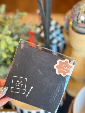 BrodieBee It's Lit Matchbox Cocktail Napkin Set