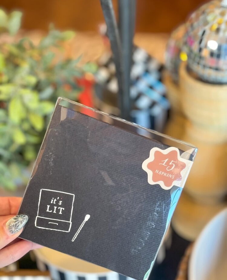 BrodieBee It's Lit Matchbox Cocktail Napkin Set